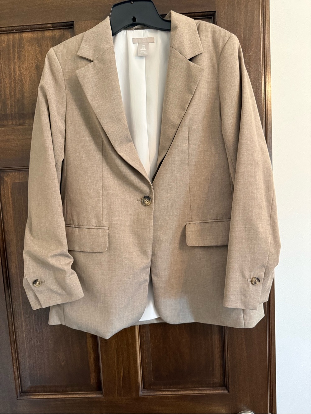 H&M Beige Single-Button Tailored Blazer